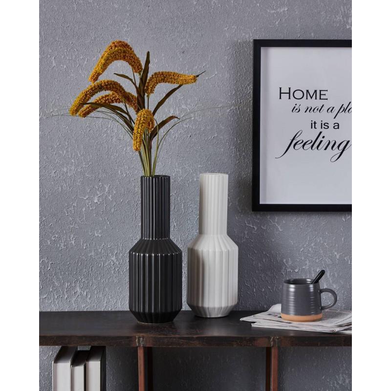 HIRADO JARRÓN DE CERÁMICA  NEGRO L0 H335 DM128 en ambiente