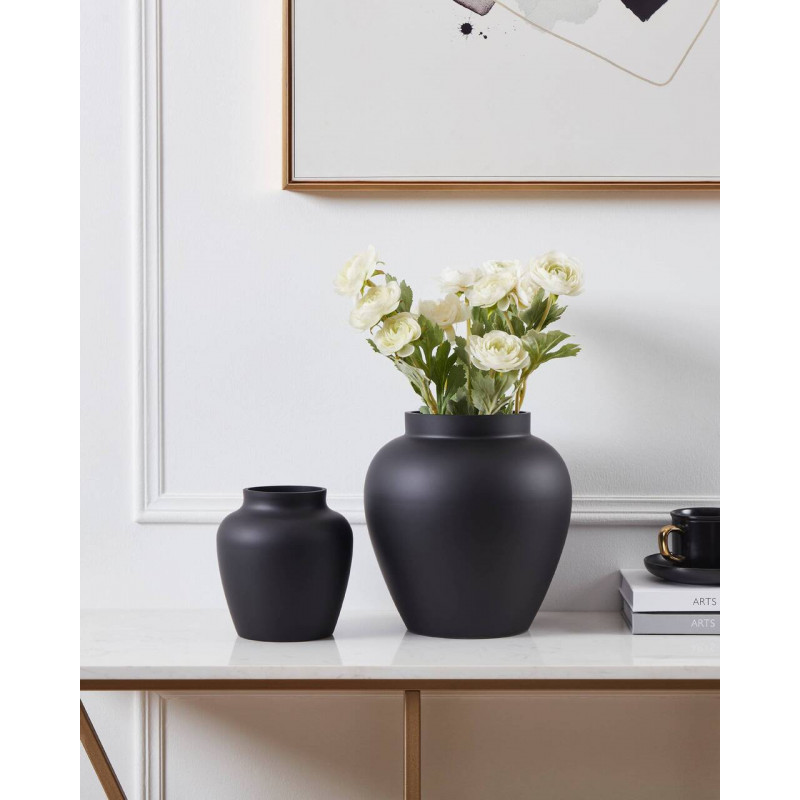 ASINDRO FLORERO DE VIDRIO Negro L0 H235 DM220 en ambiente