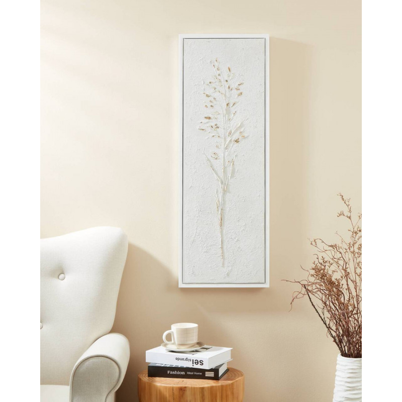 CUADRO ALAMINOS ESTAMPADO BLANCO DORADO II 330X930 en ambiente