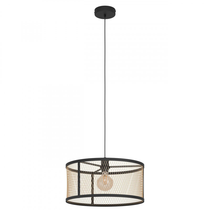 DELLOW LÁMPARA COLGANTE ACERO NEGRO H1100 DM450 E27 1X40W IP20